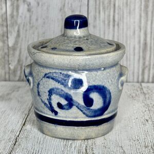 Vintage Marzi & Remy Stoneware Salt Glaze Jar With Lid